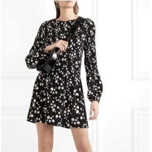 📌 Clear Out 📌 Maje Daisy Floral Print Pleated Long Sleeve Crepe MiniDress